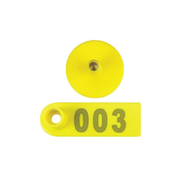 Buy 1-100 Cattle Number Ear Tag 5x2cm Set - Yellow Small Pig Sheep Livestock Label discounted | Products On Sale Australia