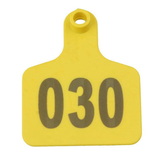 Buy 1-100 Cattle Number Ear Tags 5x4cm Set - Small Yellow Pig Goat Livestock Label discounted | Products On Sale Australia
