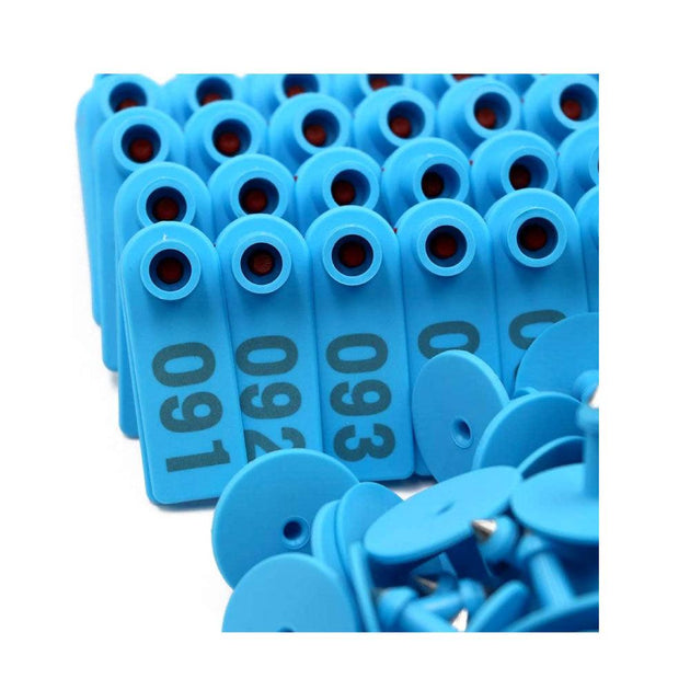 Buy 1-100 Cattle Number Ear Tags Set 5x2cm - Blue Small Cow Sheep Pig Livestock Label discounted | Products On Sale Australia