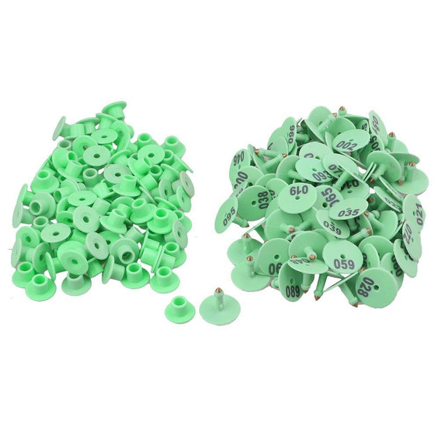 Buy 1-100 Cattle Number Ear Tags Set - Round Green Pig Sheep Goat Livestock Label discounted | Products On Sale Australia