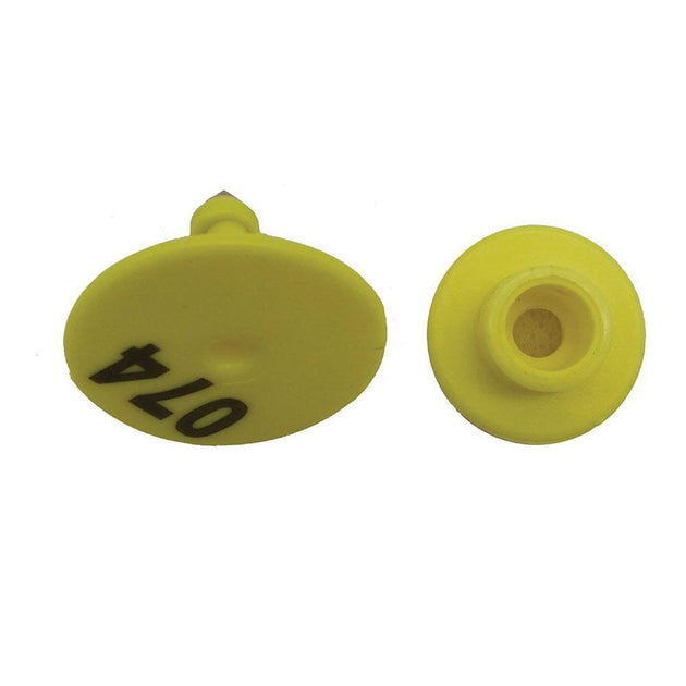 Buy 1-100 Cattle Number Ear Tags Set - Round Yellow Pig Sheep Goat Livestock Label discounted | Products On Sale Australia