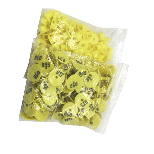 Buy 1-100 Cattle Number Ear Tags Set - Round Yellow Pig Sheep Goat Livestock Label discounted | Products On Sale Australia