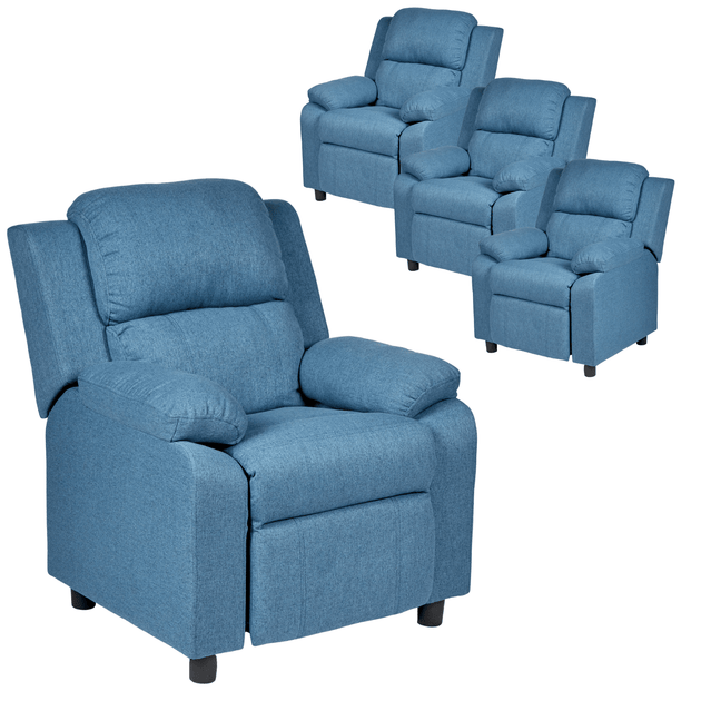 Buy 1 Set of 4 Erika Navy Blue Adult Recliner Sofa Chair Blue Lounge Couch Armchair Furniture discounted | Products On Sale Australia