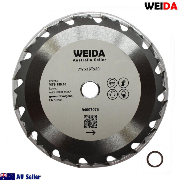 Buy 2x 185mm Wood Circular Saw Blade Cutting Disc 7-1/4” 16T Bore 20/16mm Timber Cut discounted | Products On Sale Australia