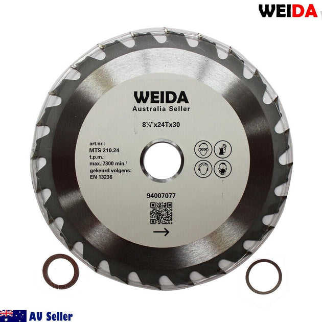 Buy 2x 210mm 24T Wood Circular Saw Blade Cutting Disc 8-1/4” Bore30/25.4/22.23mm Cut discounted | Products On Sale Australia
