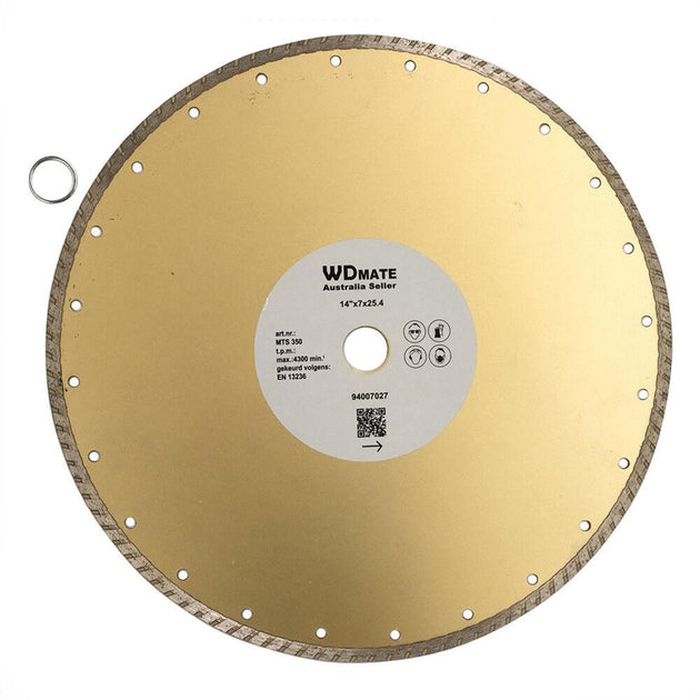 Buy 350mm Turbo Saw Blade Diamond Dry Wet 7*3mm Cutting Wheel Disc 25.4/22mm WDMATE discounted | Products On Sale Australia