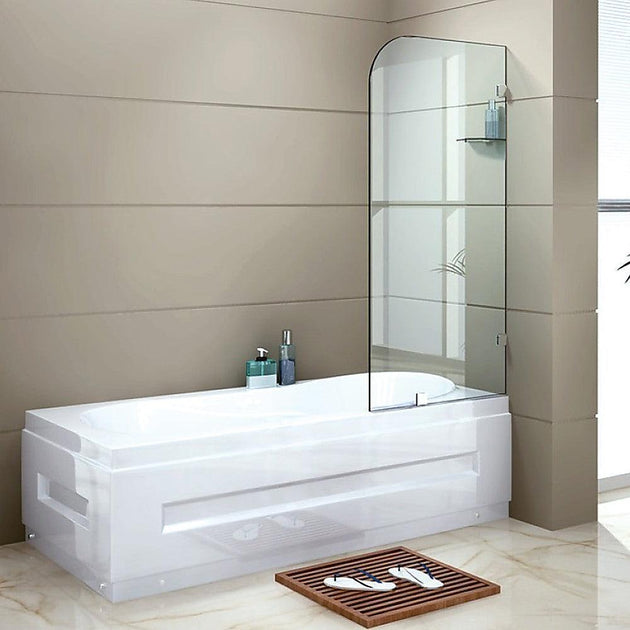 Buy 700 x 1450mm Frameless Bath Panel 10mm Glass Shower Screen By Della Francesca discounted | Products On Sale Australia
