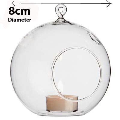 Buy 50 x Wholesale Lot of Hanging Clear Glass Ball Tealight Candle Holder - 8cm Diameter / High - Wedding Globe Decoration Terrarium Succulent Plant Mini Garden Holder Decor Craft Gift discounted | Products On Sale Australia