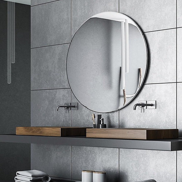 Buy 90cm Round Wall Mirror Bathroom Makeup Mirror by Della Francesca discounted | Products On Sale Australia