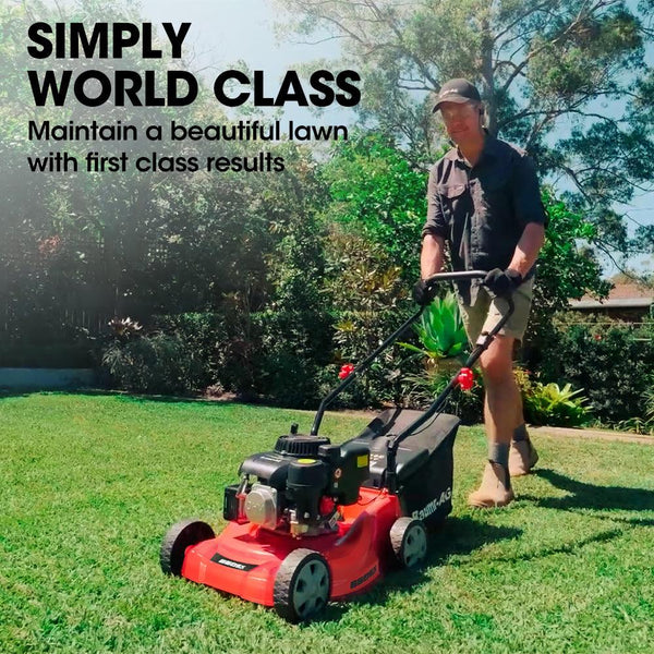 Baumr-AG 139cc Lawn Mower 4-Stroke 16 Inch Petrol Lawnmower Hand Push Engine 35L Catcher Products On Sale Australia | Home & Garden > Garden Tools Category