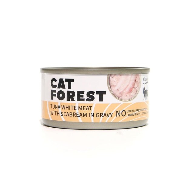 Buy CAT FOREST Classic Tuna White Meat With Seabream In Gravy Cat Canned Food 85G X 24 discounted | Products On Sale Australia