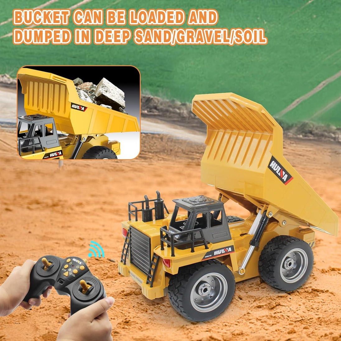 Buy Remote Control Excavator Digger Construction RC Truck Vehicle Toys for Kids Gift discounted | Products On Sale Australia