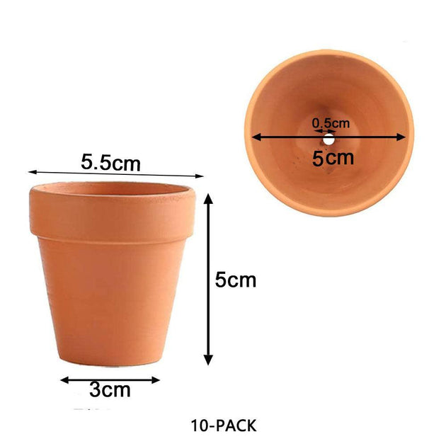 Buy 10x 5cm Flower Pot Pots Clay Ceramic Plant Drain Hole Succulent Cactus Nursery Planter discounted | Products On Sale Australia