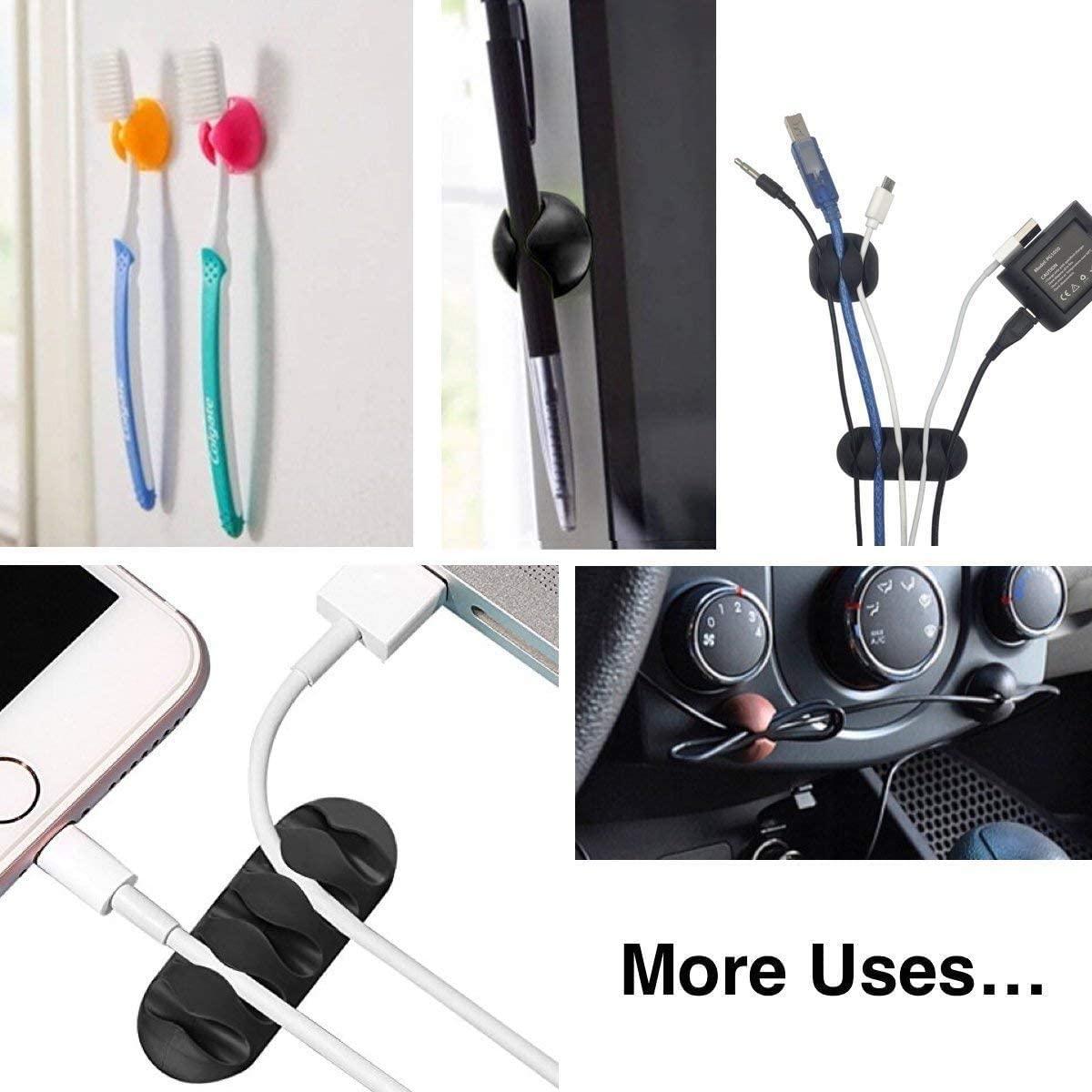 Buy 16 Pack Black Cord Organizer Cable Management for Home and Office discounted | Products On Sale Australia