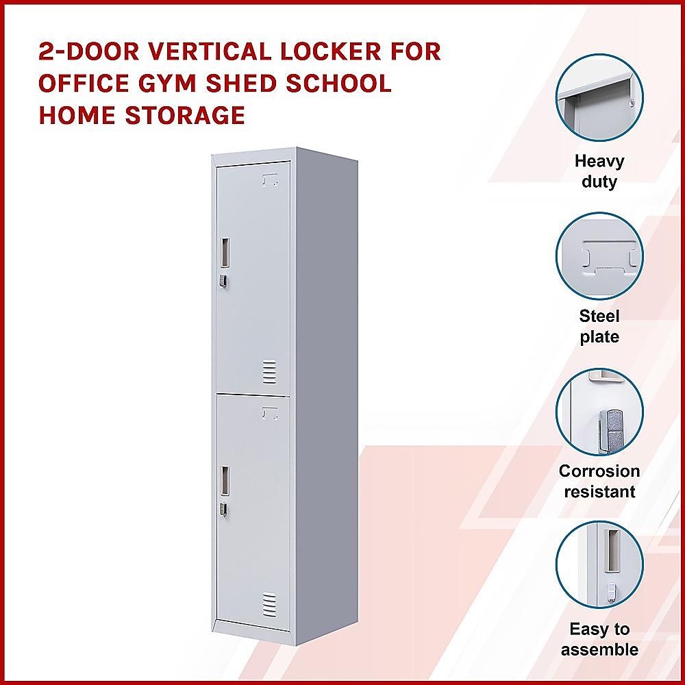 Buy 2-Door Vertical Locker for Office Gym Shed School Home Storage discounted | Products On Sale Australia