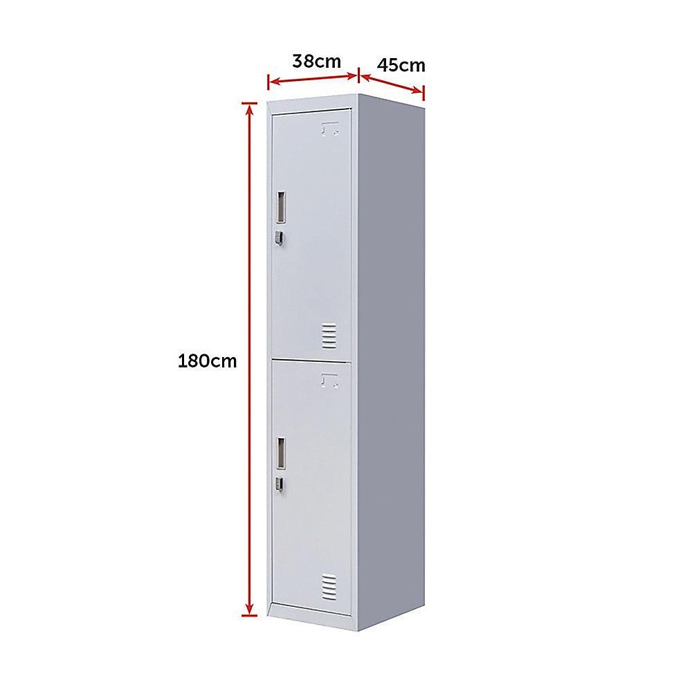 Buy 2-Door Vertical Locker for Office Gym Shed School Home Storage discounted | Products On Sale Australia