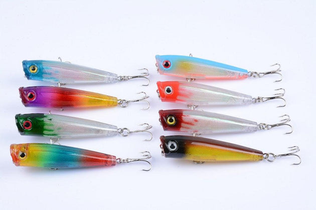 Buy 8X 6.5cm Popper Poppers Fishing Lure Lures Surface Tackle Fresh Saltwater discounted | Products On Sale Australia