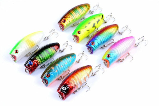 Buy 8X 6cm Popper Poppers Fishing Lure Lures Surface Tackle Fresh Saltwater discounted | Products On Sale Australia