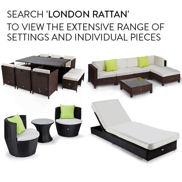 Buy London Rattan Ottoman Outdoor Wicker Furniture Sofa Garden Lounge Foot Stool discounted | Products On Sale Australia
