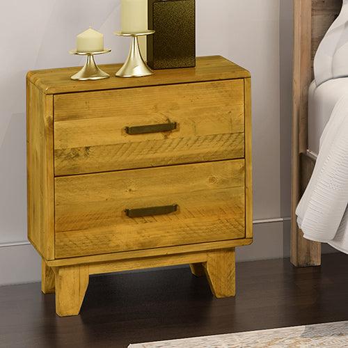Buy Bedside Table 2 drawers Night Stand Solid Wood Storage Light Brown Colour discounted | Products On Sale Australia
