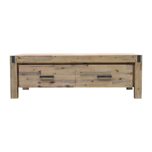 Buy Coffee Table Solid Acacia Wood & Veneer 1 Drawers Storage Oak Colour | Products On Sale Australia