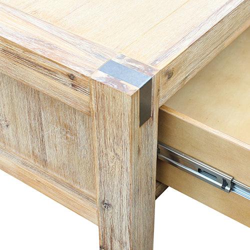 Buy Coffee Table Solid Acacia Wood & Veneer 1 Drawers Storage Oak Colour discounted | Products On Sale Australia