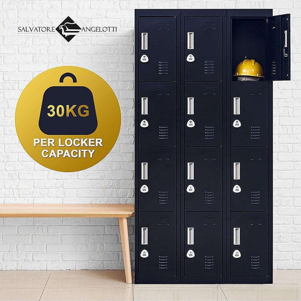 Buy 12-Door Locker for Office Gym Shed School Home Storage - 3-Digit Combination Lock discounted | Products On Sale Australia