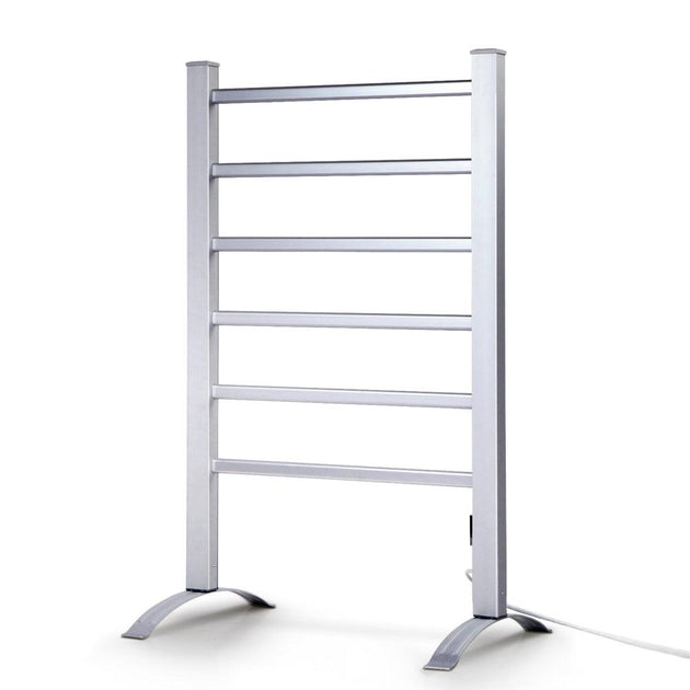 Buy Devanti Electric Heated Towel Rail Rack 6 Bars with Timer Clothes Dry Warmer discounted | Products On Sale Australia