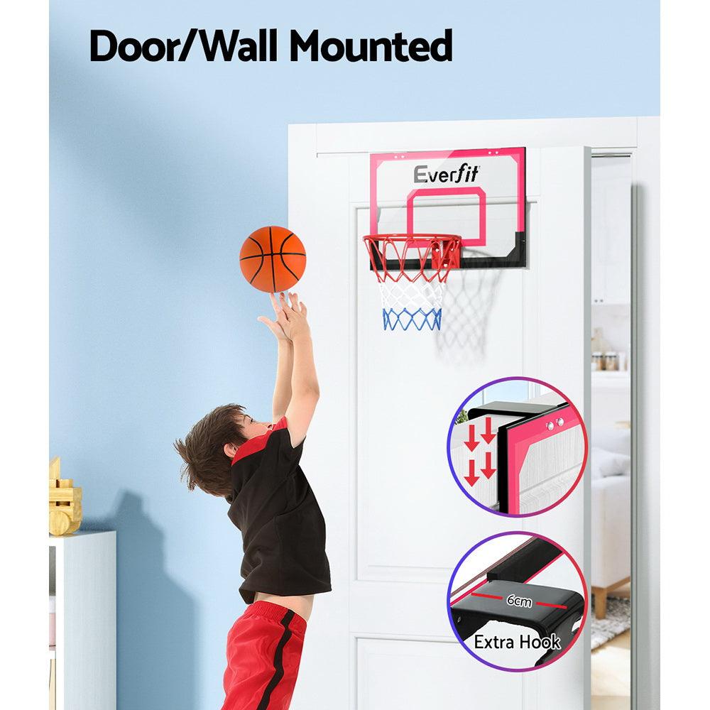 Buy Everfit 23" Mini Basketball Hoop Backboard Door Wall Mounted Sports Kids Red discounted | Products On Sale Australia