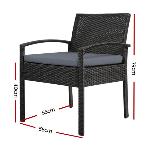 Buy Gardeon Outdoor Dining Chairs Patio Furniture Rattan Lounge Chair Cushion Felix discounted | Products On Sale Australia