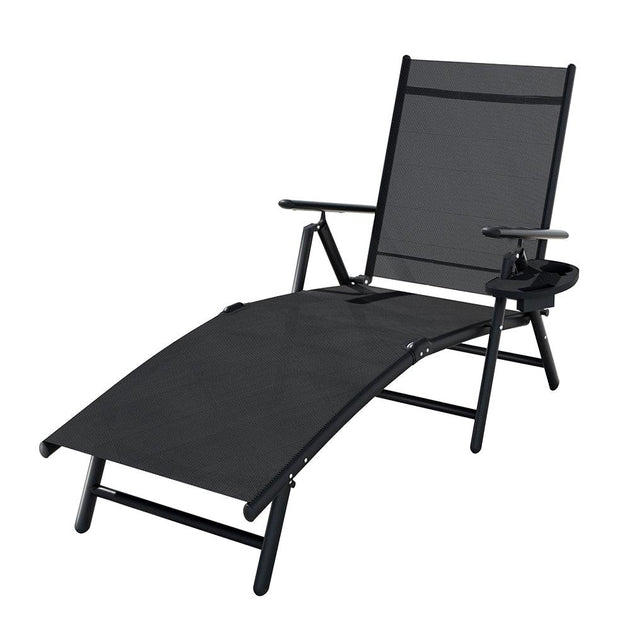Buy Gardeon Sun Lounge Outdoor Lounger Aluminium Folding Beach Chair Camping Patio discounted | Products On Sale Australia