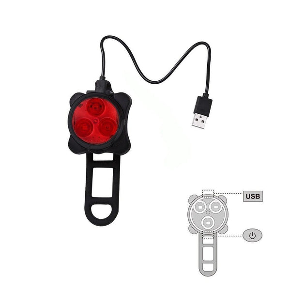 Buy Waterproof Bicycle Bike Lights Front Rear Tail Light Lamp USB Rechargeable IPX4 discounted | Products On Sale Australia
