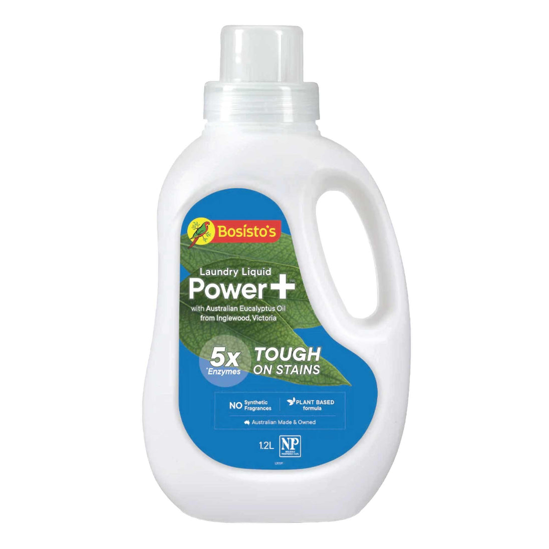 Buy 1.2L Power Plus Laundry Liquid Bosistos Eucalyptus Plant Based Washing Detergent discounted | Products On Sale Australia