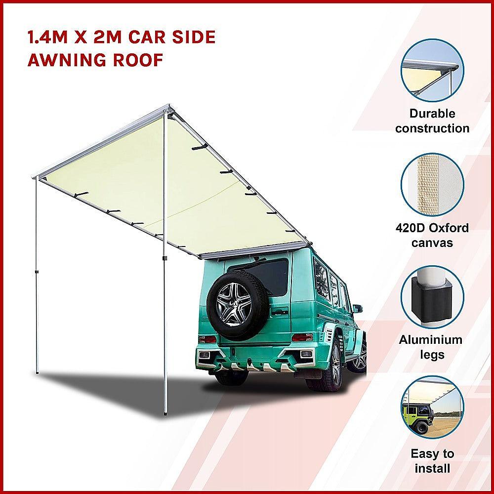 Buy 1.4m x 2m Car Side Awning Roof discounted | Products On Sale Australia