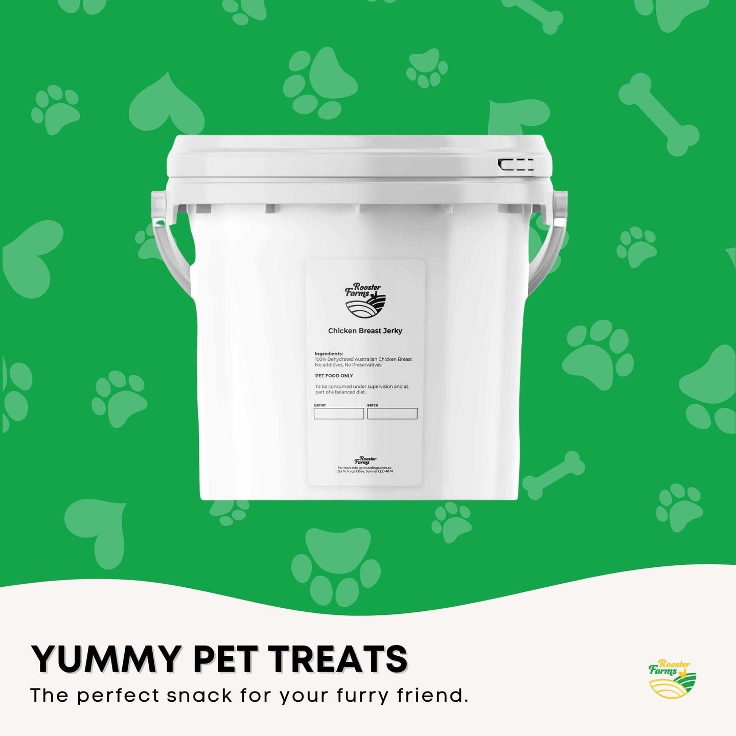 Buy 1.5Kg Dog Treat Chicken Breast Jerky Bucket - Dehydrated Australian Healthy Puppy Chew discounted | Products On Sale Australia