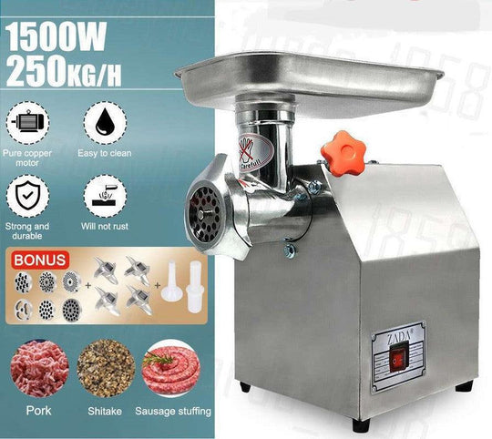 Buy 1.63HP Commercial Meat Mincer- Electric Grinder & Sausage Maker Filler 1200W discounted | Products On Sale Australia