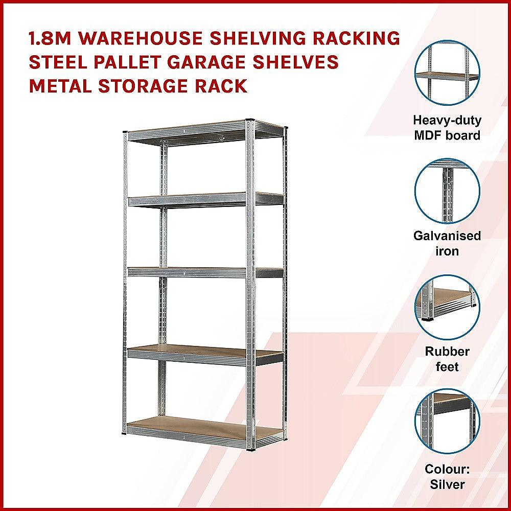 Buy 1.8M Warehouse Shelving Racking Steel Pallet Garage Shelves Metal Storage Rack discounted | Products On Sale Australia