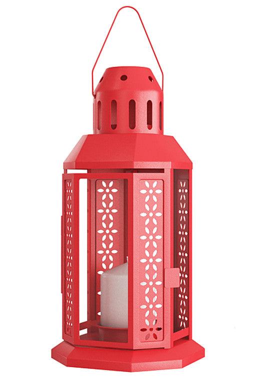 Buy 10 Pack of Red Metal Miners Lantern Summer Xmas Wedding Home Party Room Balconey Deck Decoration 21cm Tealight Candle discounted | Products On Sale Australia