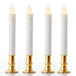 Buy 10 Pack Taper Stick White Battery Candle - Natural Flame Light Colour No Flicker - Gold Stand Base discounted | Products On Sale Australia