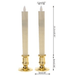 Buy 10 Pack Taper Stick White Battery Candle - Natural Flame Light Colour No Flicker - Gold Stand Base discounted | Products On Sale Australia