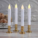 Buy 10 Pack Taper Stick White Battery Candle - Natural Flame Light Colour No Flicker - Gold Stand Base discounted | Products On Sale Australia