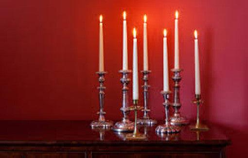 Buy 10 pack white wax 20cm taper church house vigil candleabra candle 2CM WIDE discounted | Products On Sale Australia