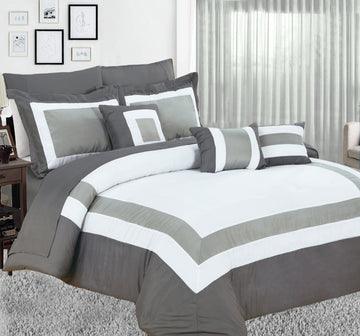 Buy 10 piece comforter and sheets set queen charcoal discounted | Products On Sale Australia