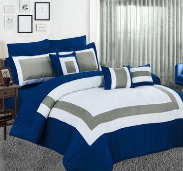 Buy 10 piece comforter and sheets set queen navy discounted | Products On Sale Australia
