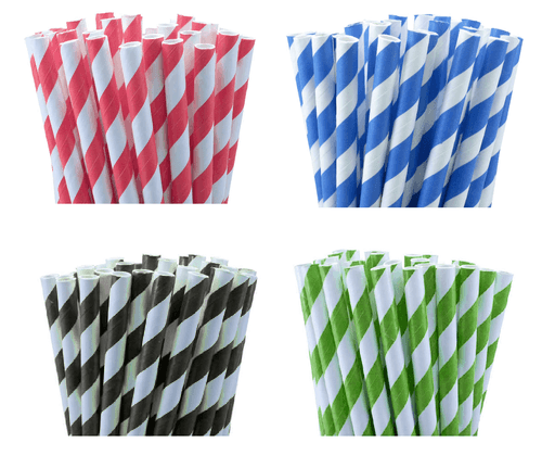 Buy 1000 Bulk Wholesale Pack Black White Drinking Straws Biodegradable Eco Paper Birthday Party Event Bistro Bar Cafe Take Away discounted | Products On Sale Australia