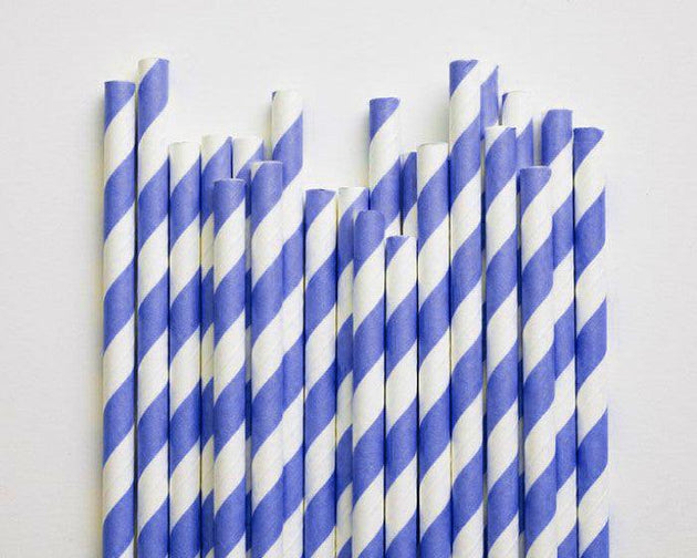 Buy 1000 Bulk Wholesale Pack Blue White Drinking Straws Biodegradable Eco Paper Birthday Party Event Bistro Bar Cafe Take Away discounted | Products On Sale Australia