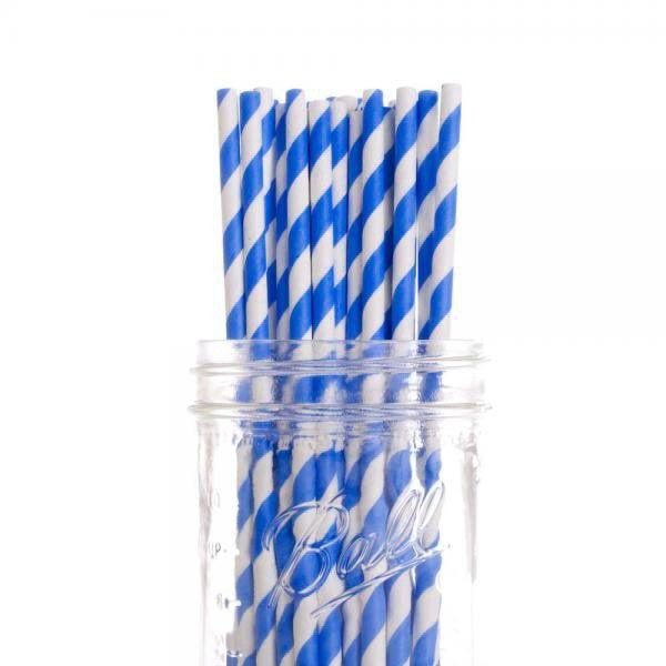 Buy 1000 Bulk Wholesale Pack Blue White Drinking Straws Biodegradable Eco Paper Birthday Party Event Bistro Bar Cafe Take Away discounted | Products On Sale Australia