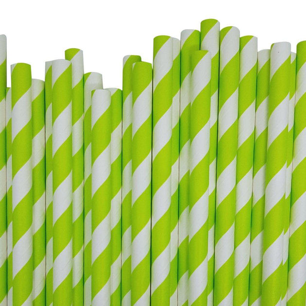 Buy 1000 Bulk Wholesale Pack Green White Drinking Straws Biodegradable Eco Paper Birthday Party Event Bistro Bar Cafe Take Away discounted | Products On Sale Australia