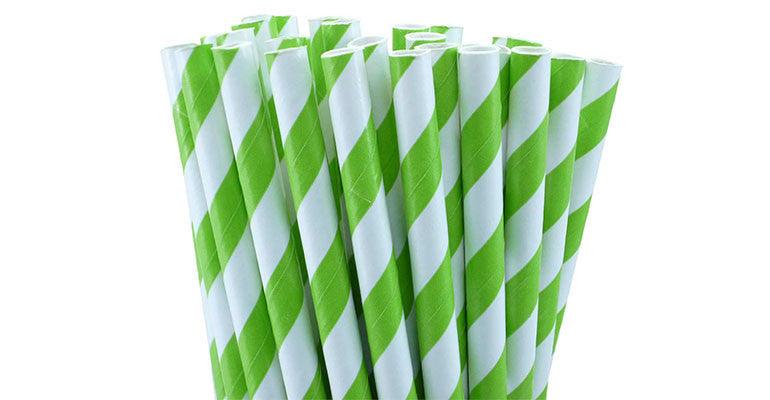 Buy 1000 Bulk Wholesale Pack Green White Drinking Straws Biodegradable Eco Paper Birthday Party Event Bistro Bar Cafe Take Away discounted | Products On Sale Australia