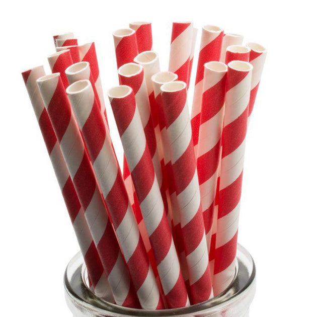 Buy 1000 Bulk Wholesale Pack Red White Drinking Straws Biodegradable Eco Paper Birthday Party Event Bistro Bar Cafe Take Away discounted | Products On Sale Australia